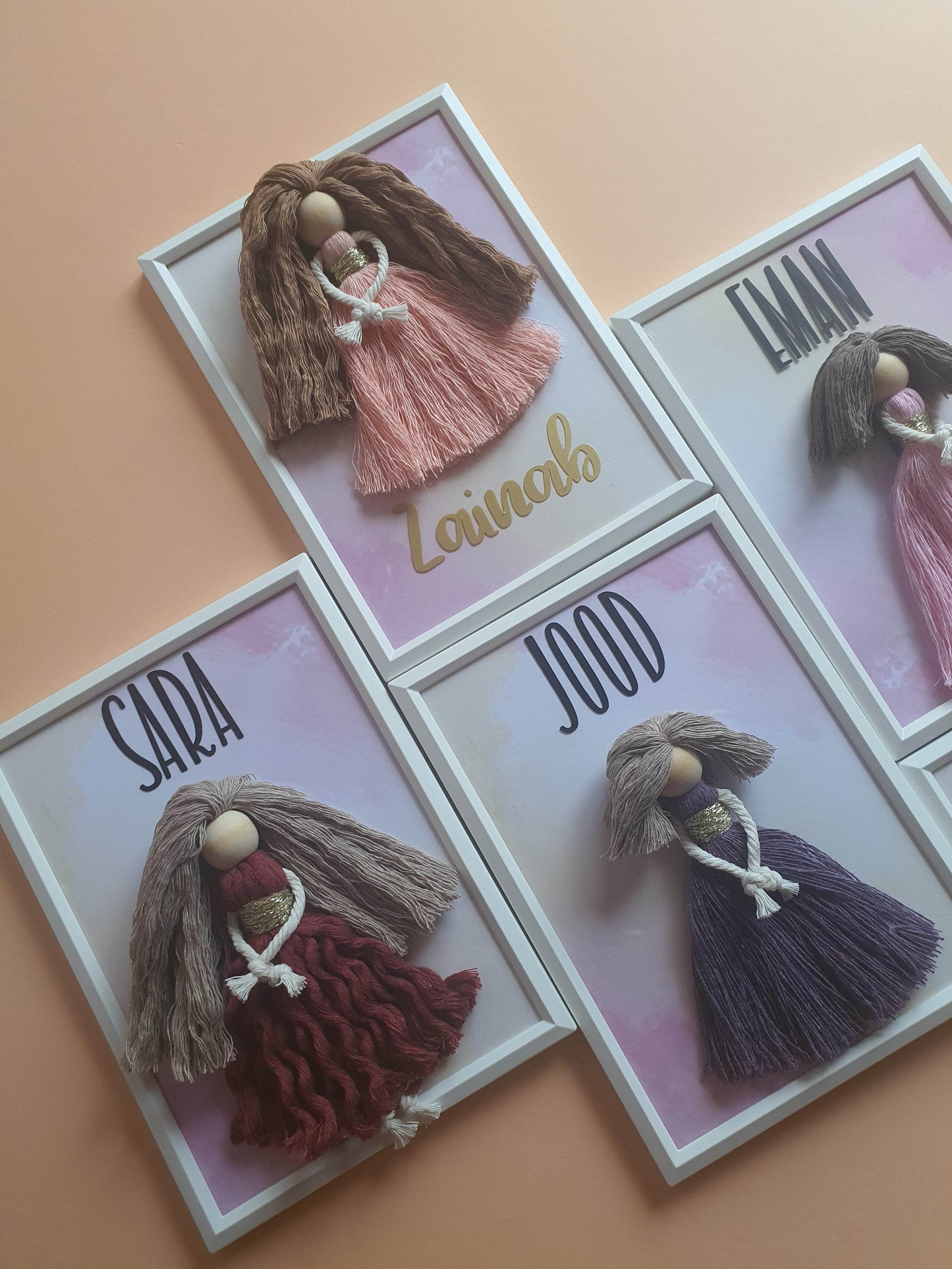 A Gift from the Heart – Personalized Macrame Doll Frame | فريم دمية مكرمية باسم مخصص – لمسة حب من توت بوكس - Toot Box