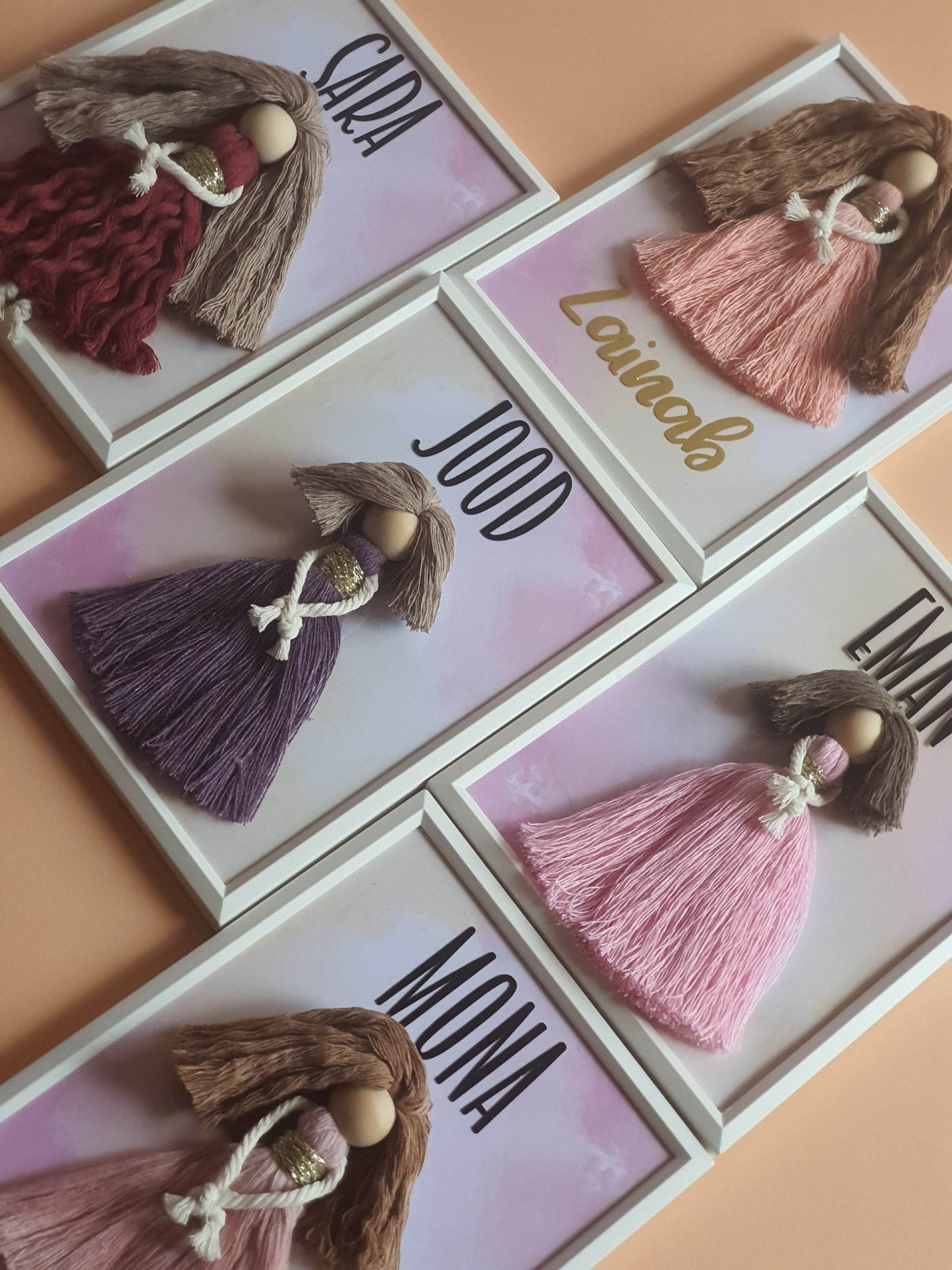A Gift from the Heart – Personalized Macrame Doll Frame | فريم دمية مكرمية باسم مخصص – لمسة حب من توت بوكس - Toot Box