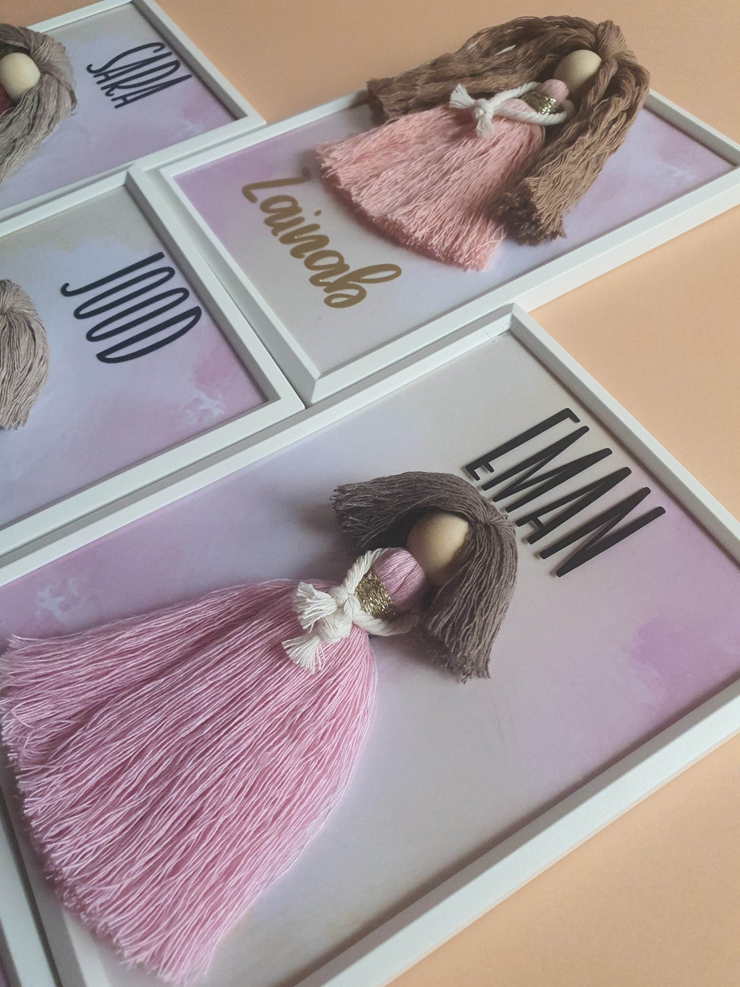 A Gift from the Heart – Personalized Macrame Doll Frame | فريم دمية مكرمية باسم مخصص – لمسة حب من توت بوكس - Toot Box