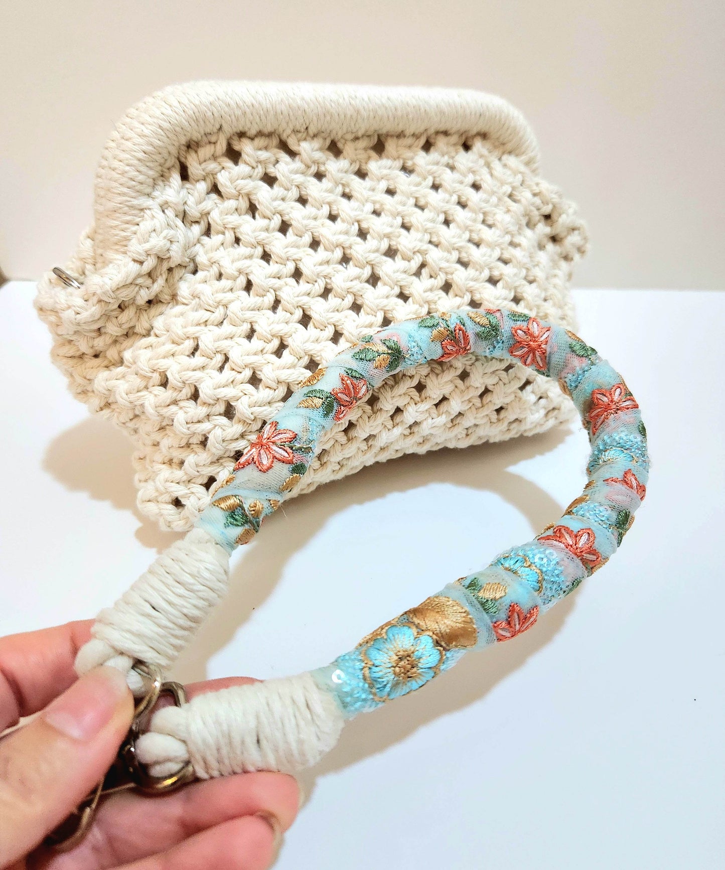 حقيبة مكرمية - زهرة الربيع | Handmade Macrame Bag – Spring Bloom - Toot Box