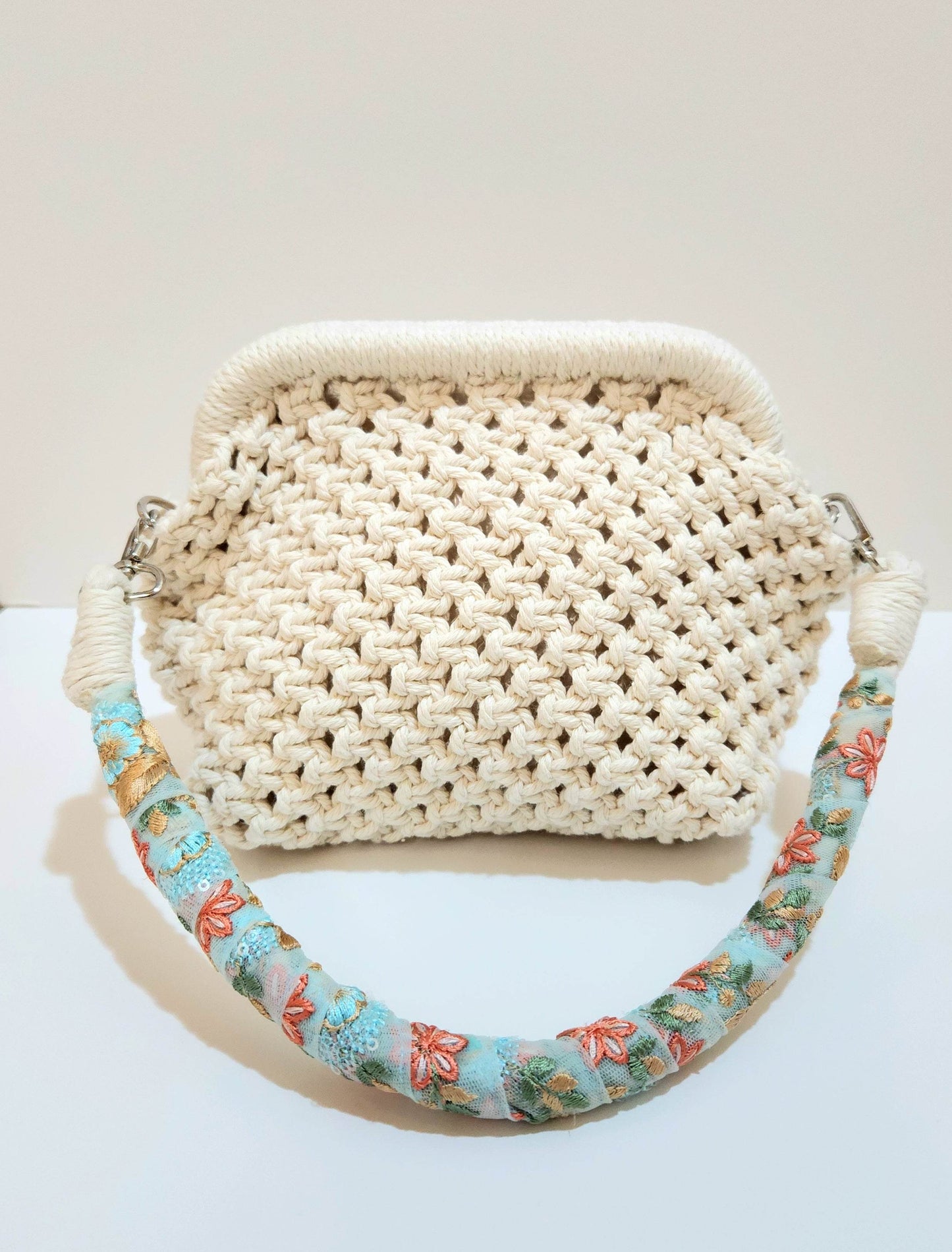 حقيبة مكرمية - زهرة الربيع | Handmade Macrame Bag – Spring Bloom - Toot Box