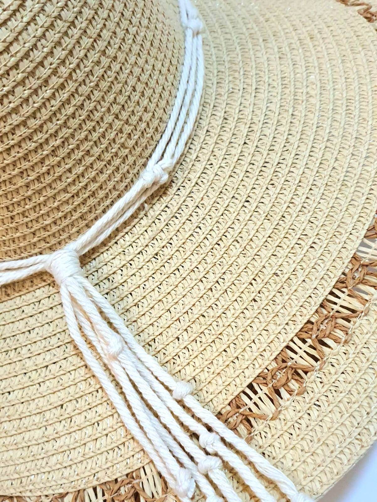 🌞Handwoven Summer Hat – Natural Elegance with Macrame Detail🧵 - Toot Box