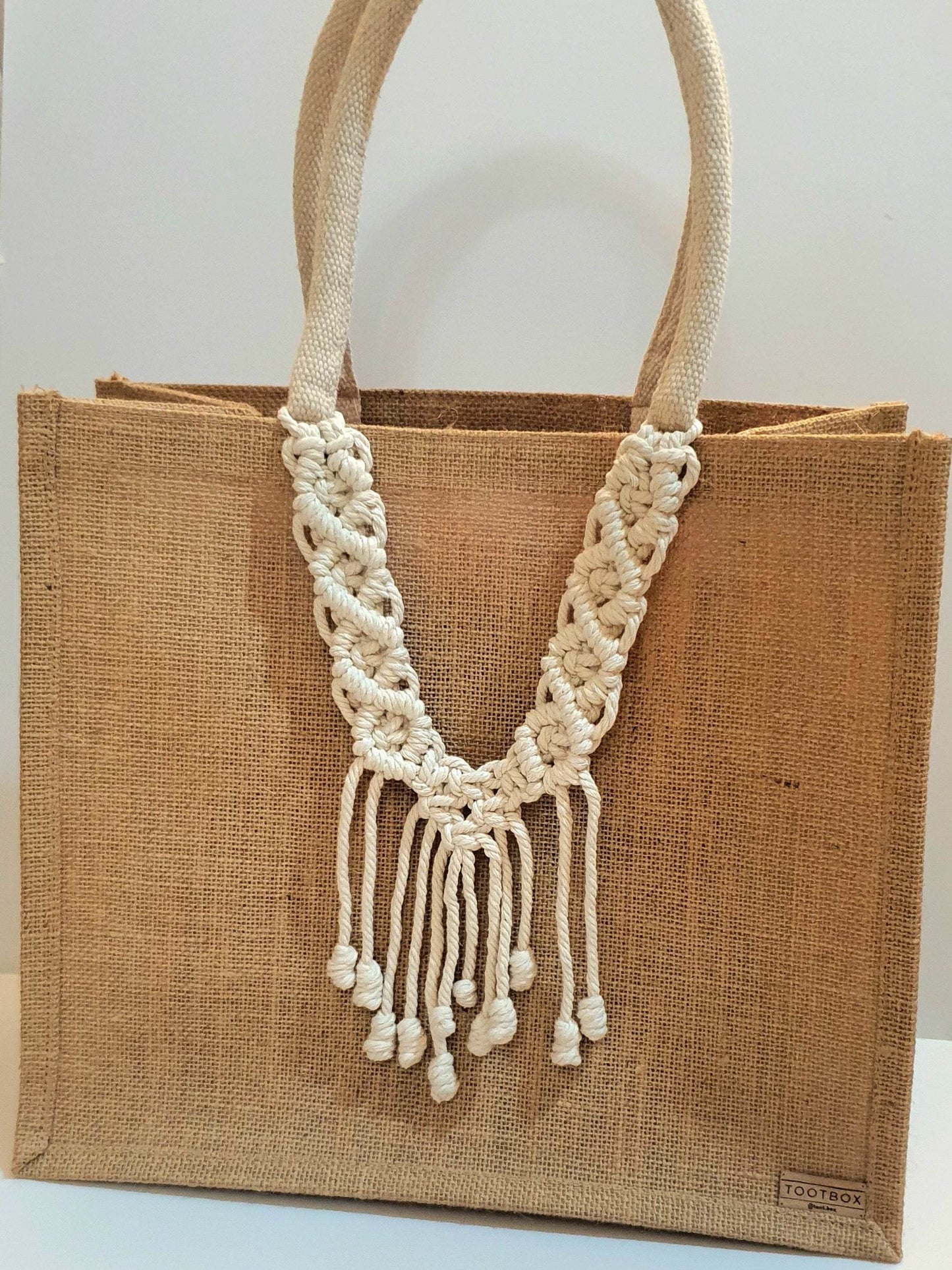 👜Macrame-Jute Tote Bag – Effortless Style, Naturally Made🧵 – L - Toot Box