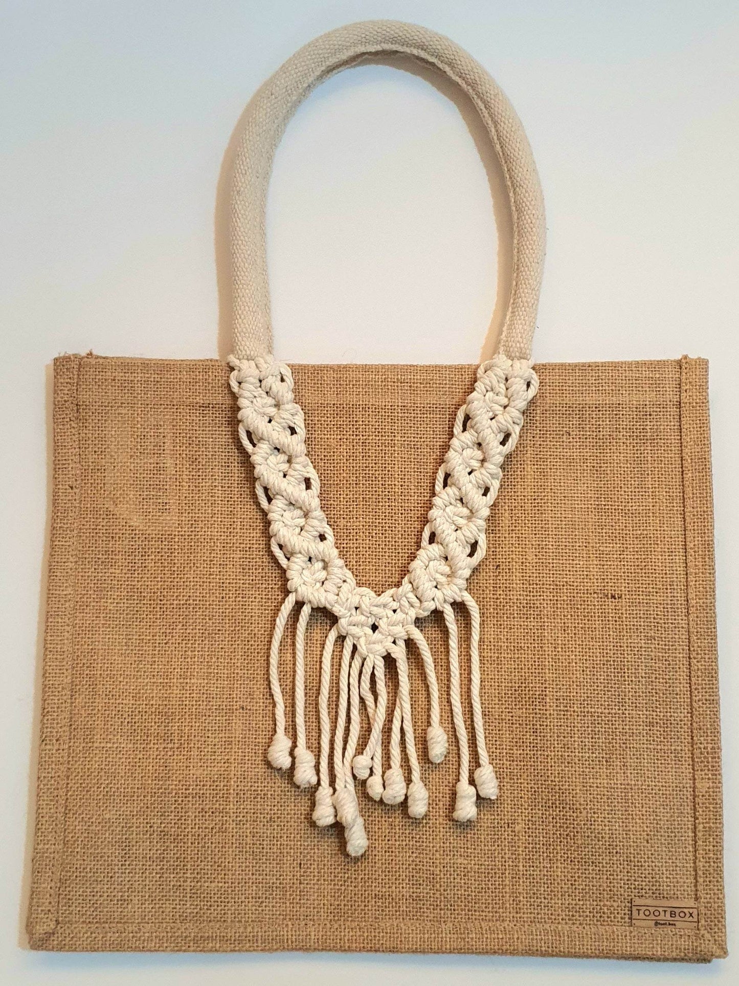 👜Macrame-Jute Tote Bag – Effortless Style, Naturally Made🧵 – L - Toot Box