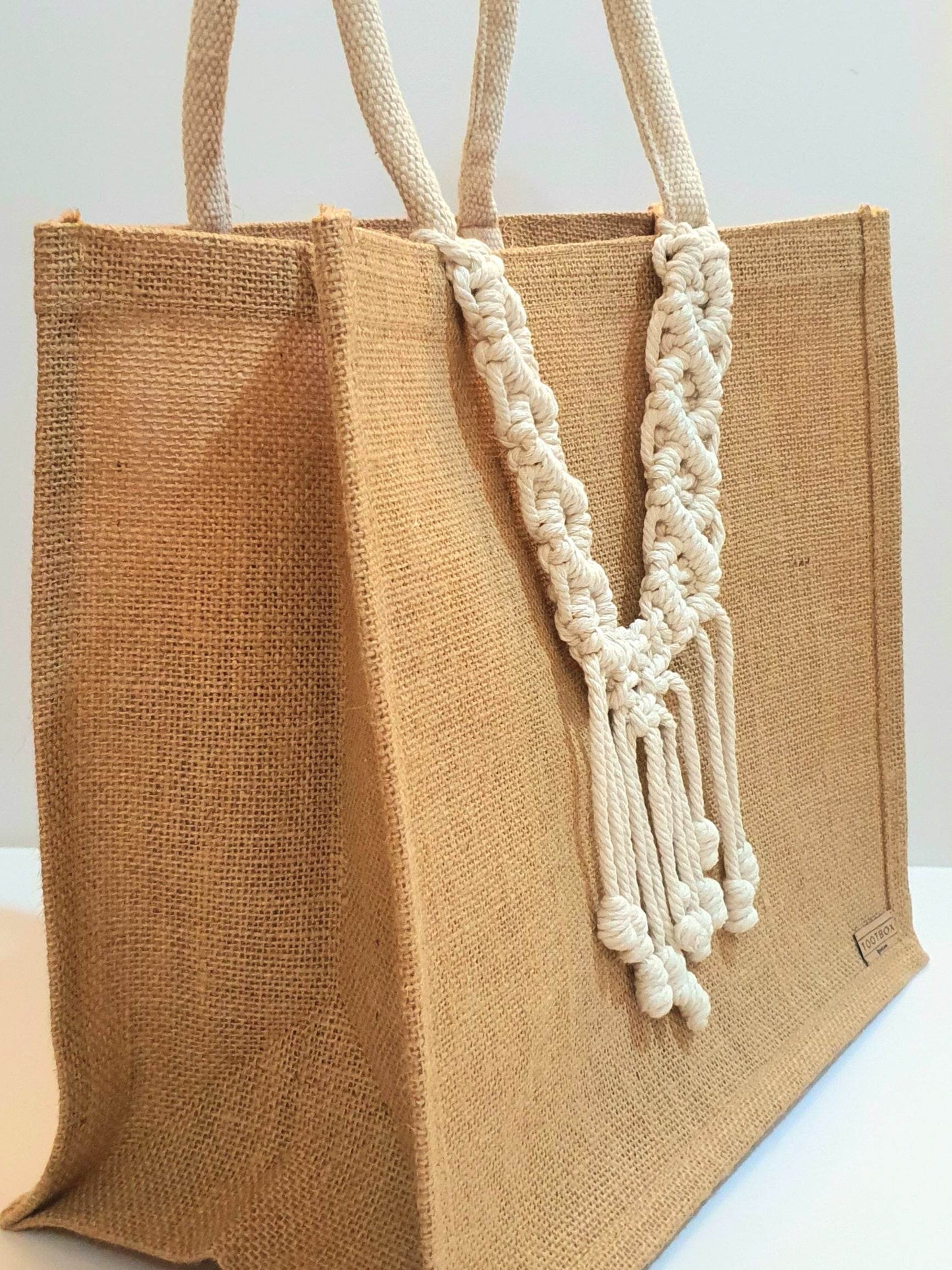👜Macrame-Jute Tote Bag – Effortless Style, Naturally Made🧵 – L - Toot Box