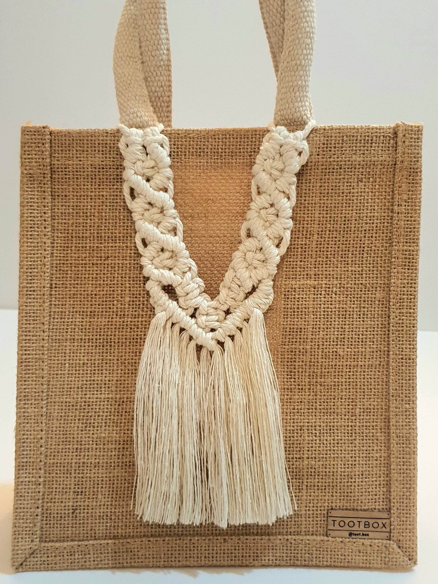 👜Macrame-Jute Tote Bag – Effortless Style, Naturally Made🧵 – S - Toot Box