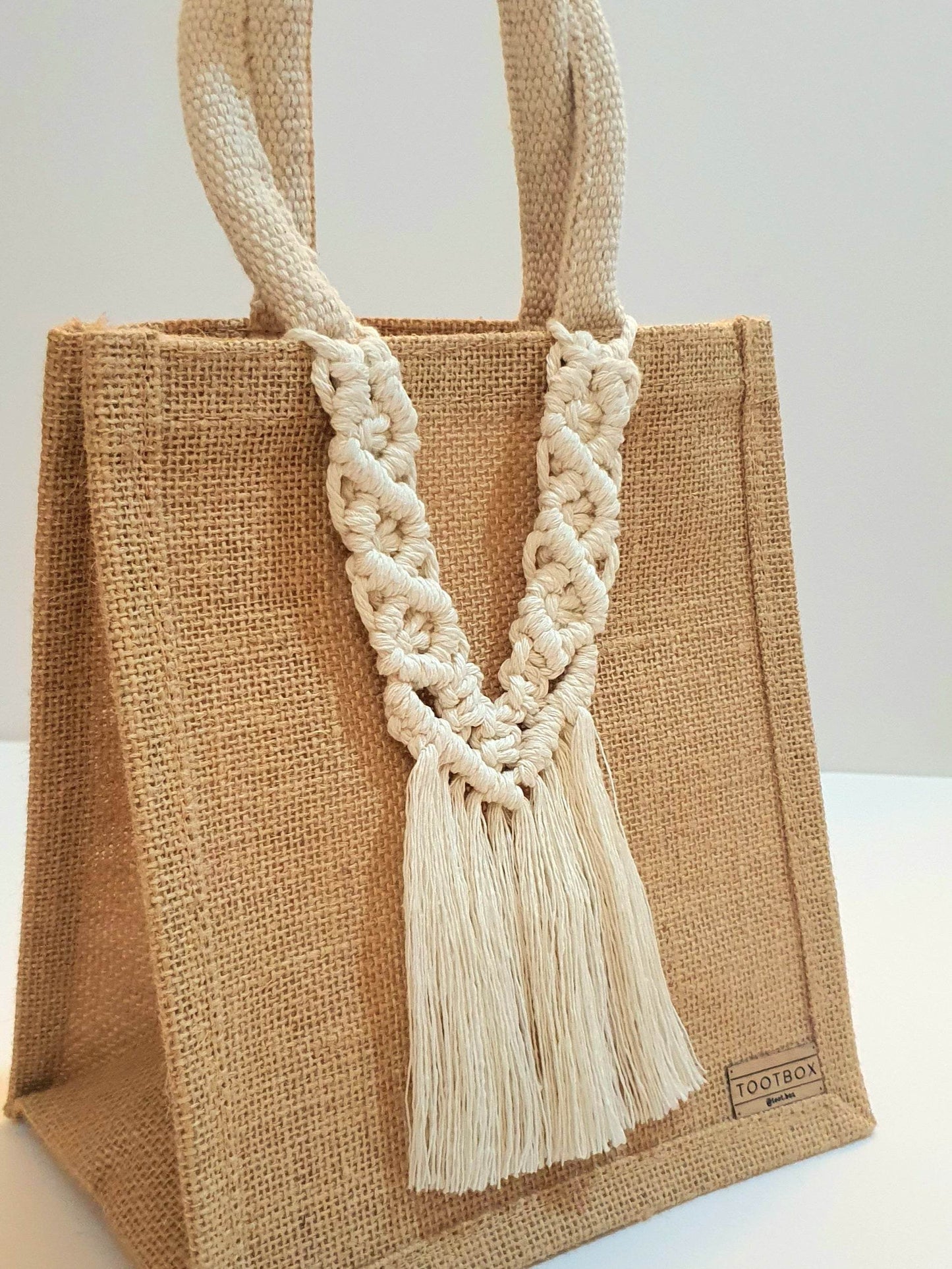 👜Macrame-Jute Tote Bag – Effortless Style, Naturally Made🧵 – S - Toot Box