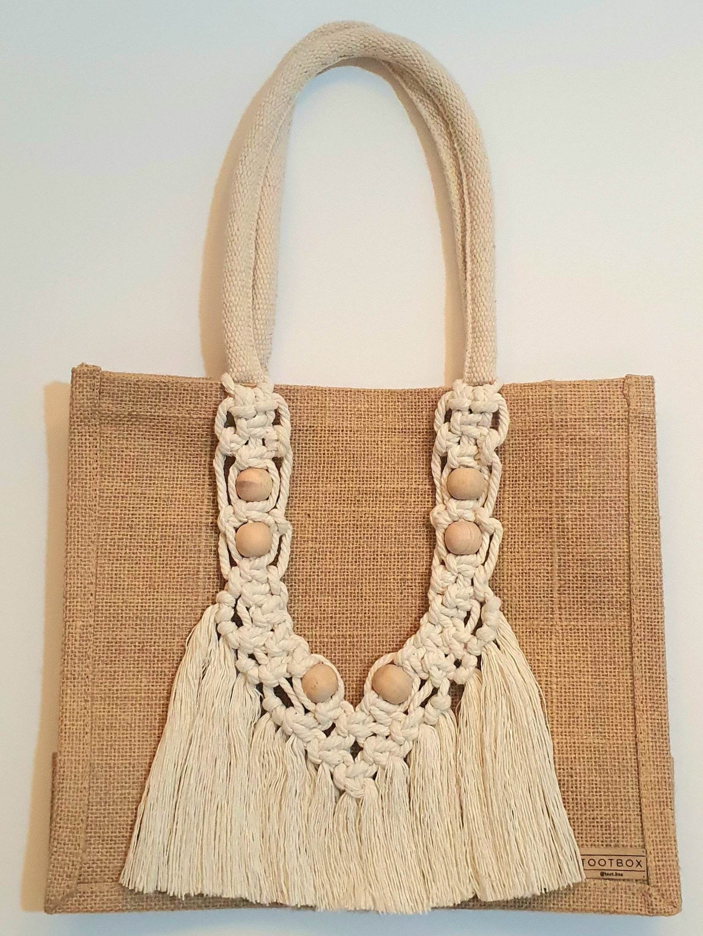 👜Macrame-Jute Tote Bag – Effortless Style, Naturally Made🧵 – M - Toot Box
