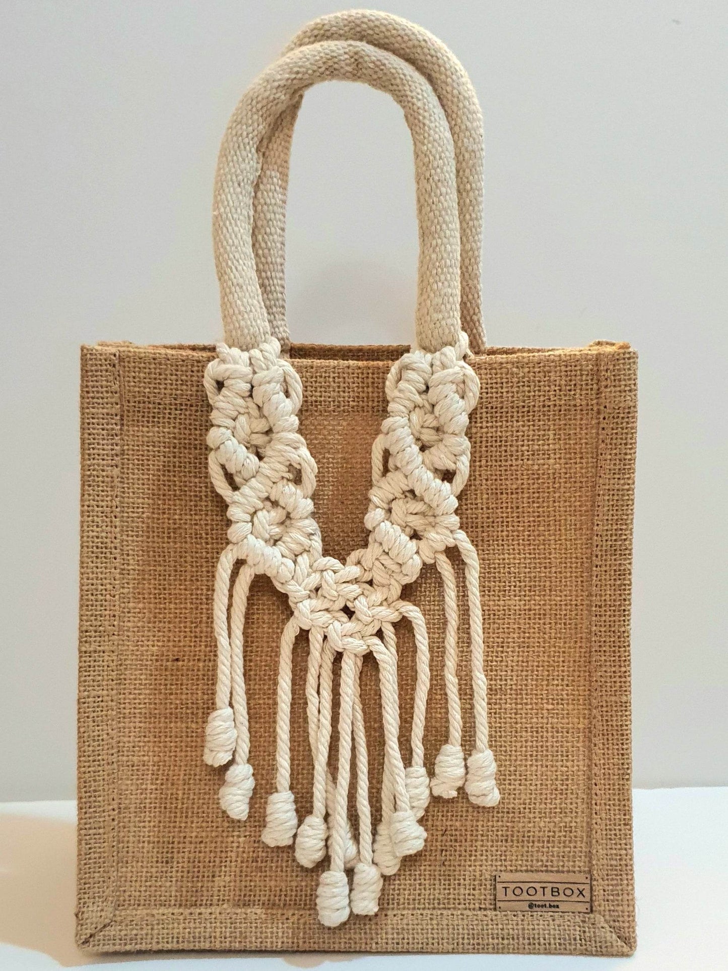 👜Macrame-Jute Tote Bag – Effortless Style, Naturally Made🧵- S - Toot Box