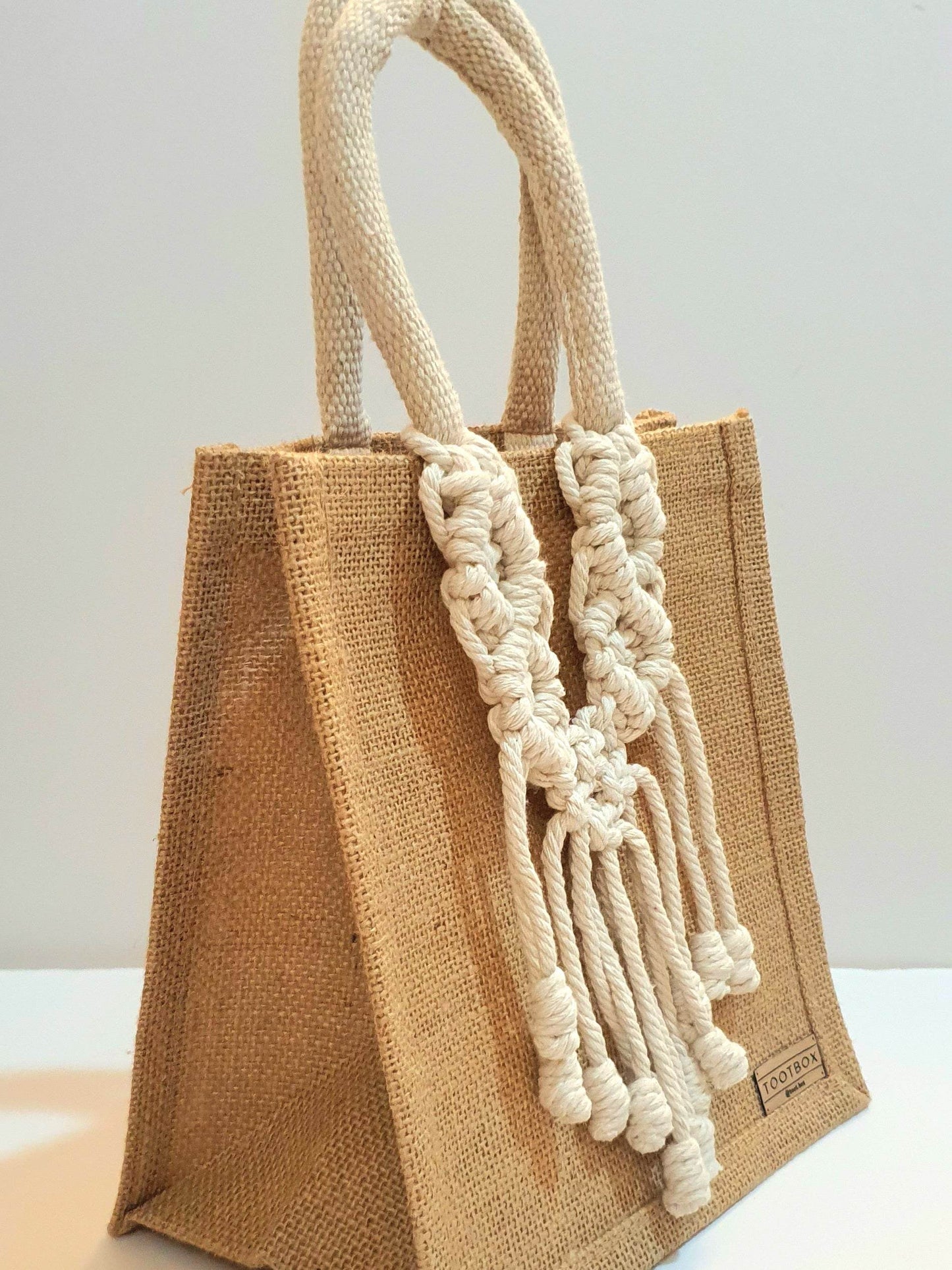 👜Macrame-Jute Tote Bag – Effortless Style, Naturally Made🧵- S - Toot Box