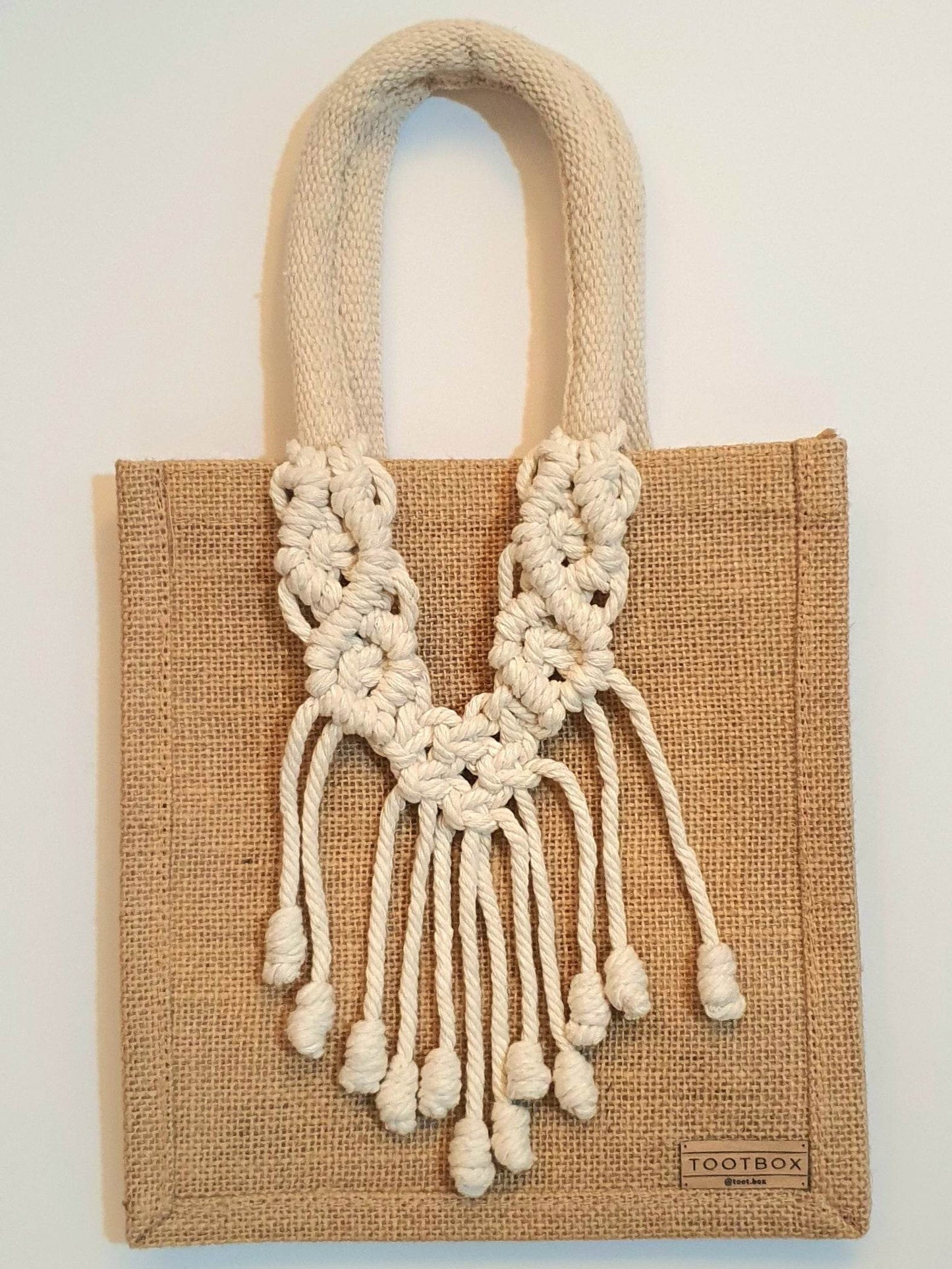 👜Macrame-Jute Tote Bag – Effortless Style, Naturally Made🧵- S - Toot Box