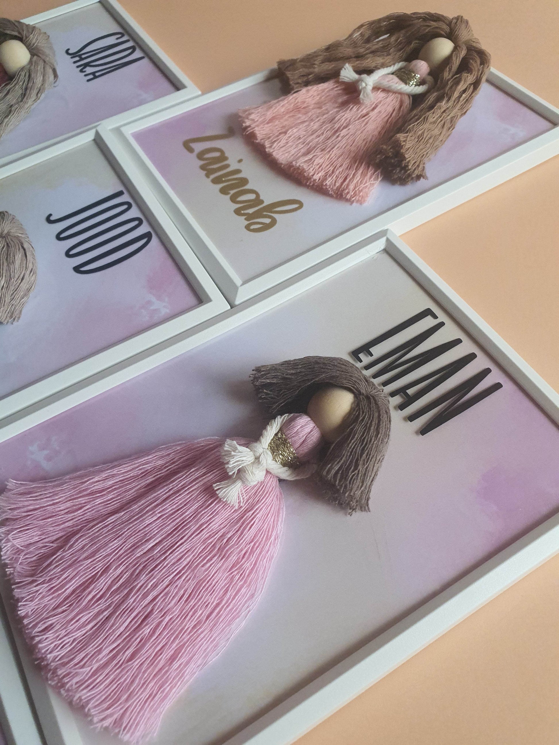 A Gift from the Heart – Personalized Macrame Doll Frame | فريم دمية مكرمية باسم مخصص – لمسة حب من توت بوكس - Toot Box