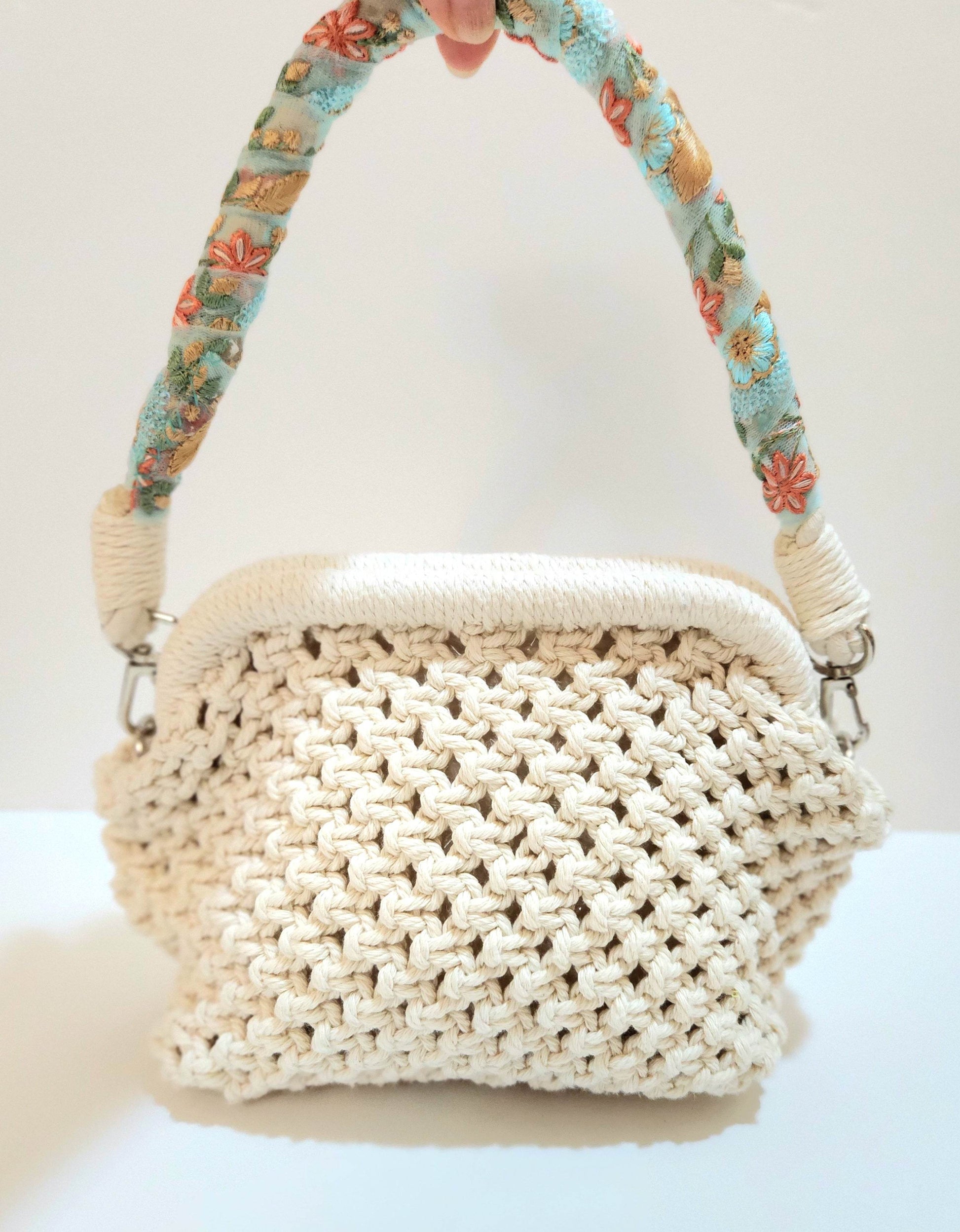 حقيبة مكرمية - زهرة الربيع | Handmade Macrame Bag – Spring Bloom - Toot Box