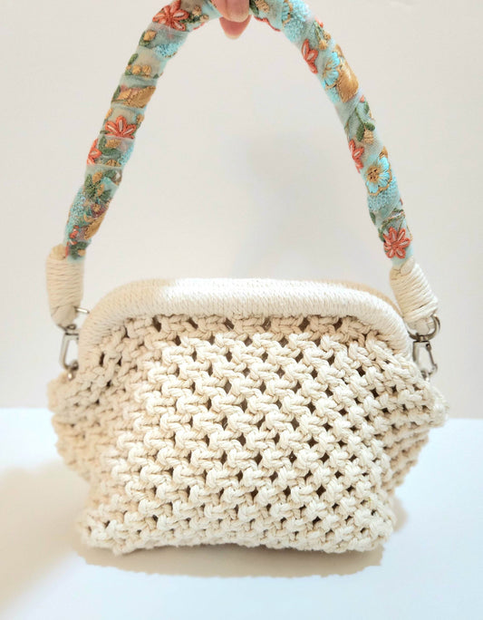 حقيبة مكرمية - زهرة الربيع | Handmade Macrame Bag – Spring Bloom - Toot Box