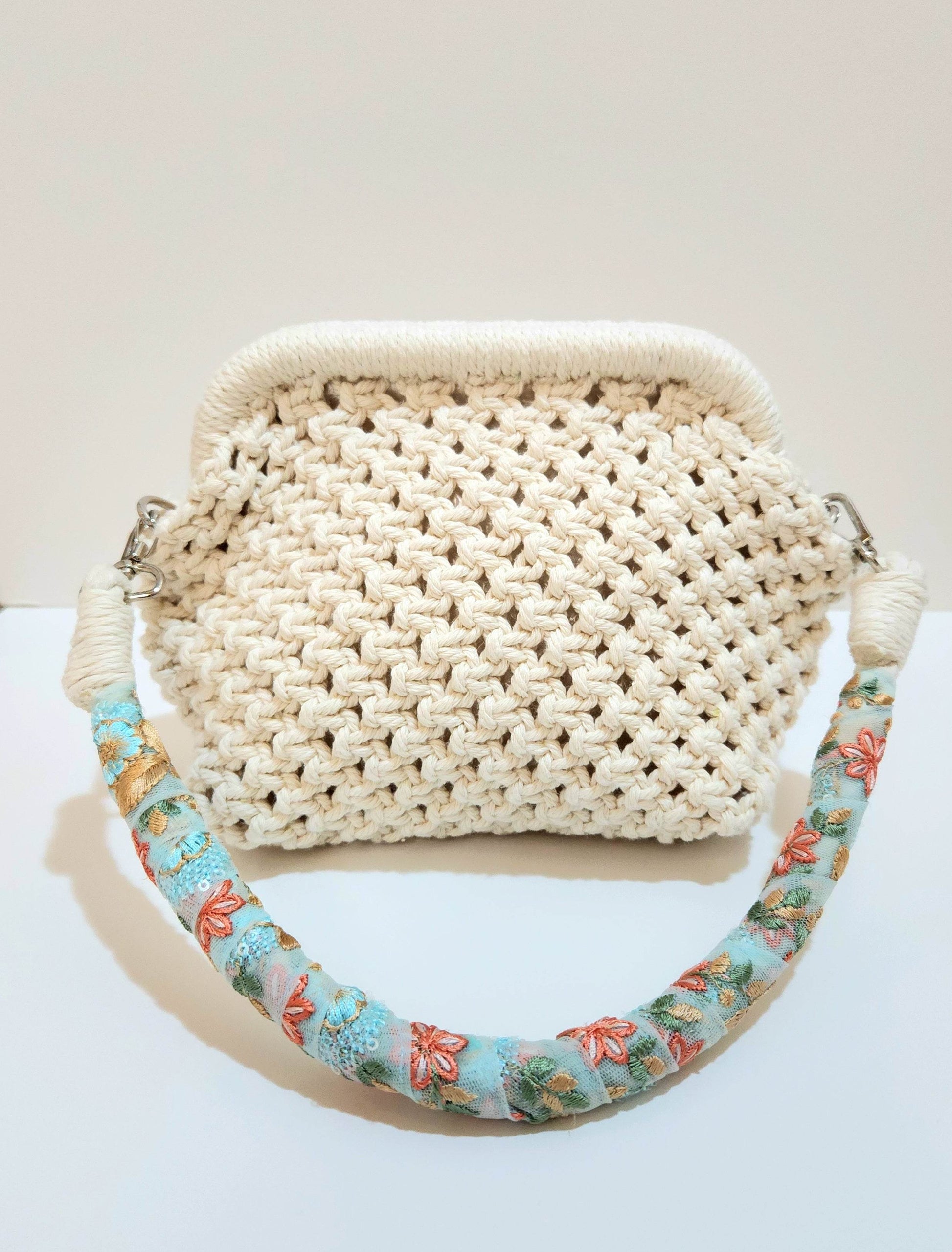 حقيبة مكرمية - زهرة الربيع | Handmade Macrame Bag – Spring Bloom - Toot Box