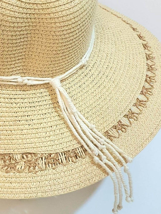 🌞Handwoven Summer Hat – Natural Elegance with Macrame Detail🧵 - Toot Box