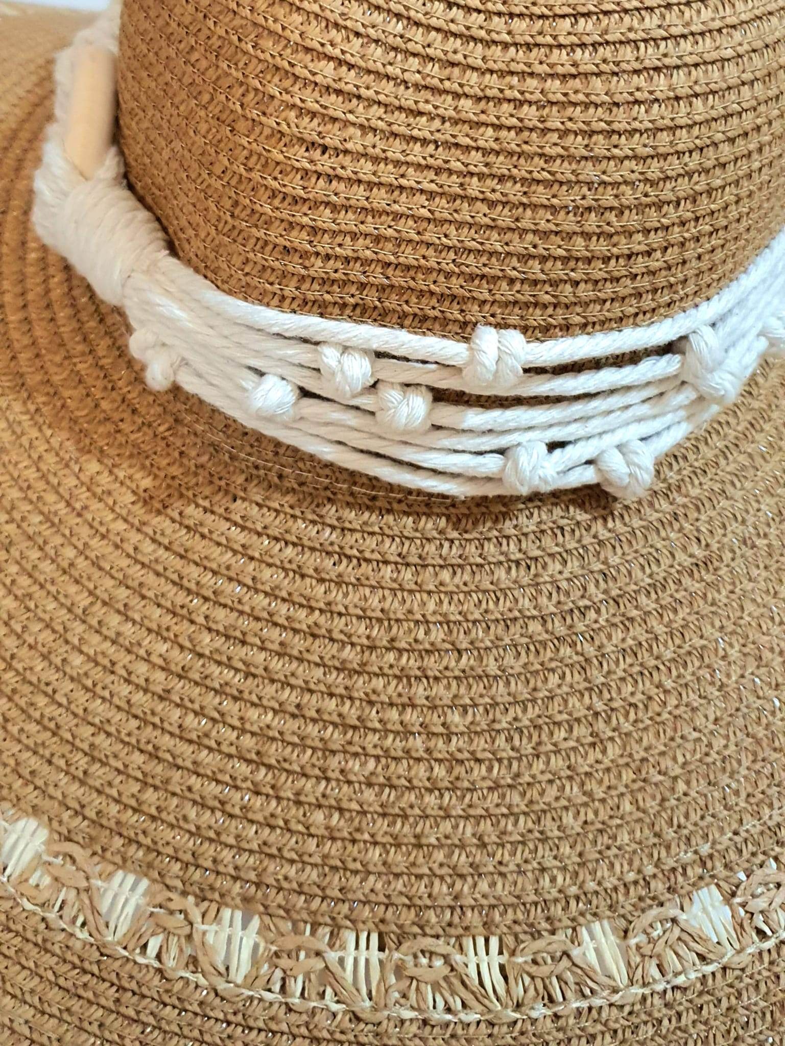 Handwoven Summer Hat – Natural Elegance with Macrame Detail🧵 - Toot Box