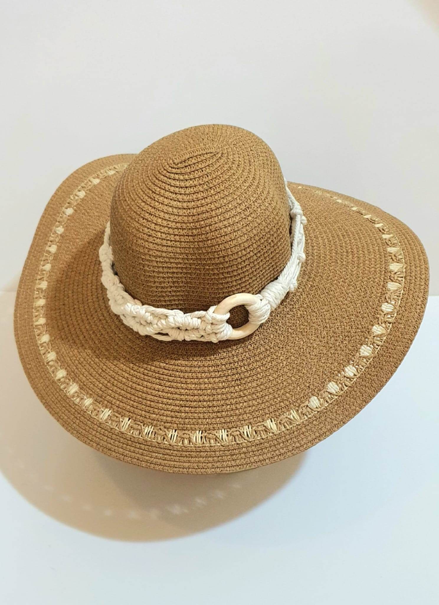 Handwoven Summer Hat – Natural Elegance with Macrame Detail🧵 - Toot Box