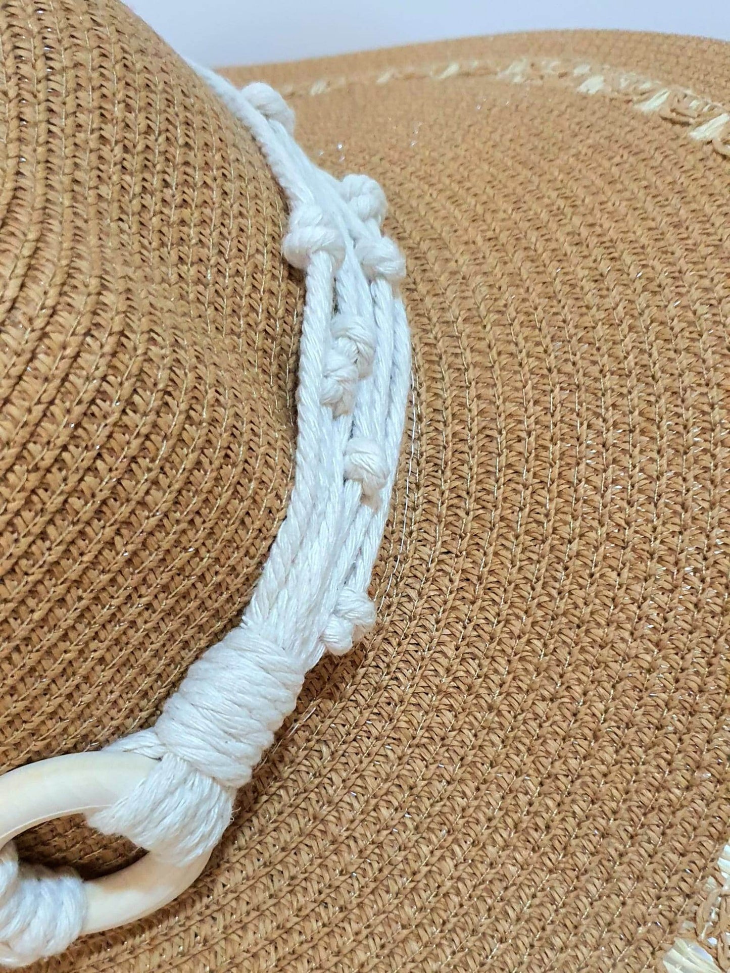 Handwoven Summer Hat – Natural Elegance with Macrame Detail🧵 - Toot Box
