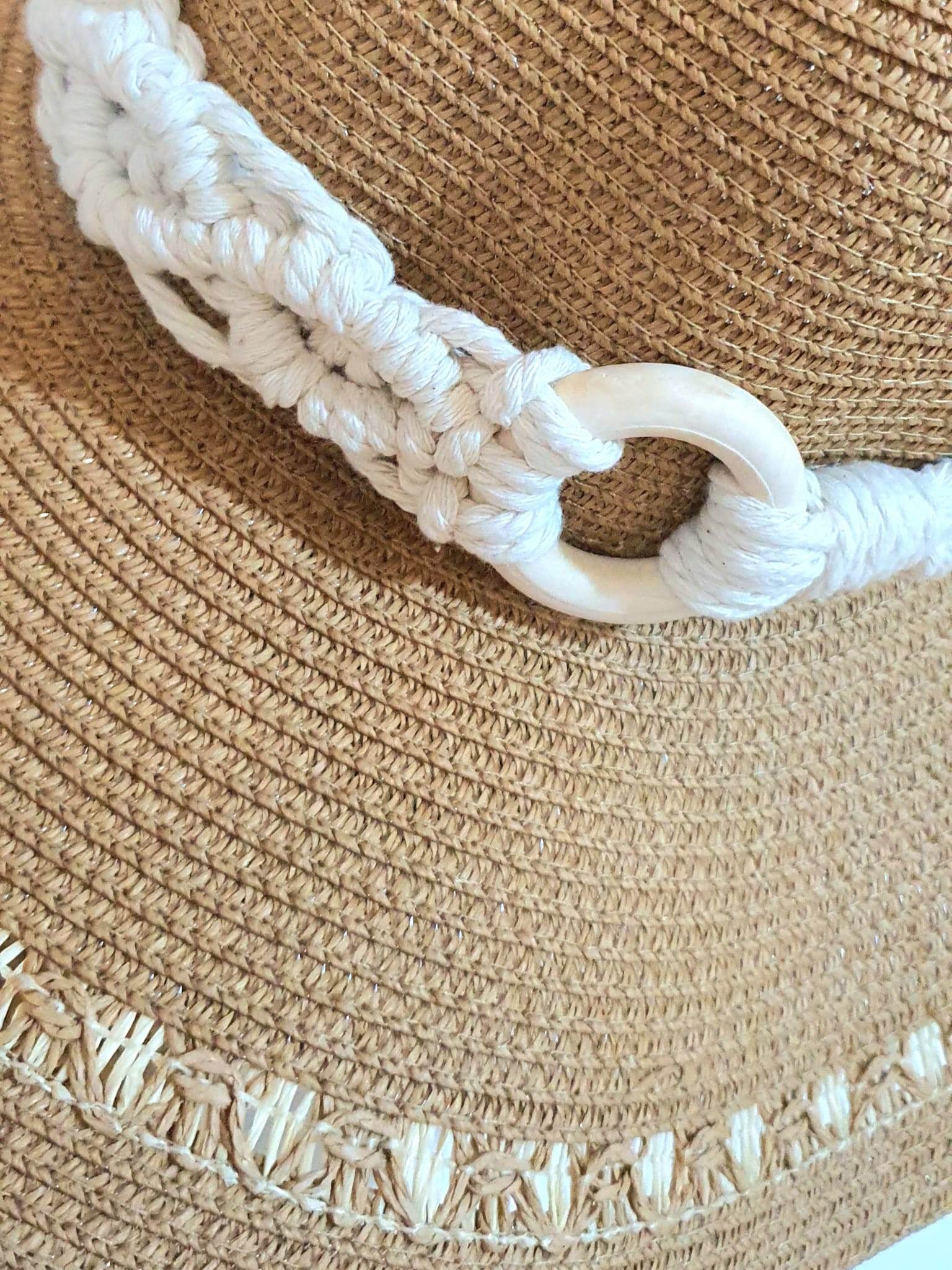 Handwoven Summer Hat – Natural Elegance with Macrame Detail🧵 - Toot Box